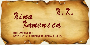 Nina Kamenica vizit kartica